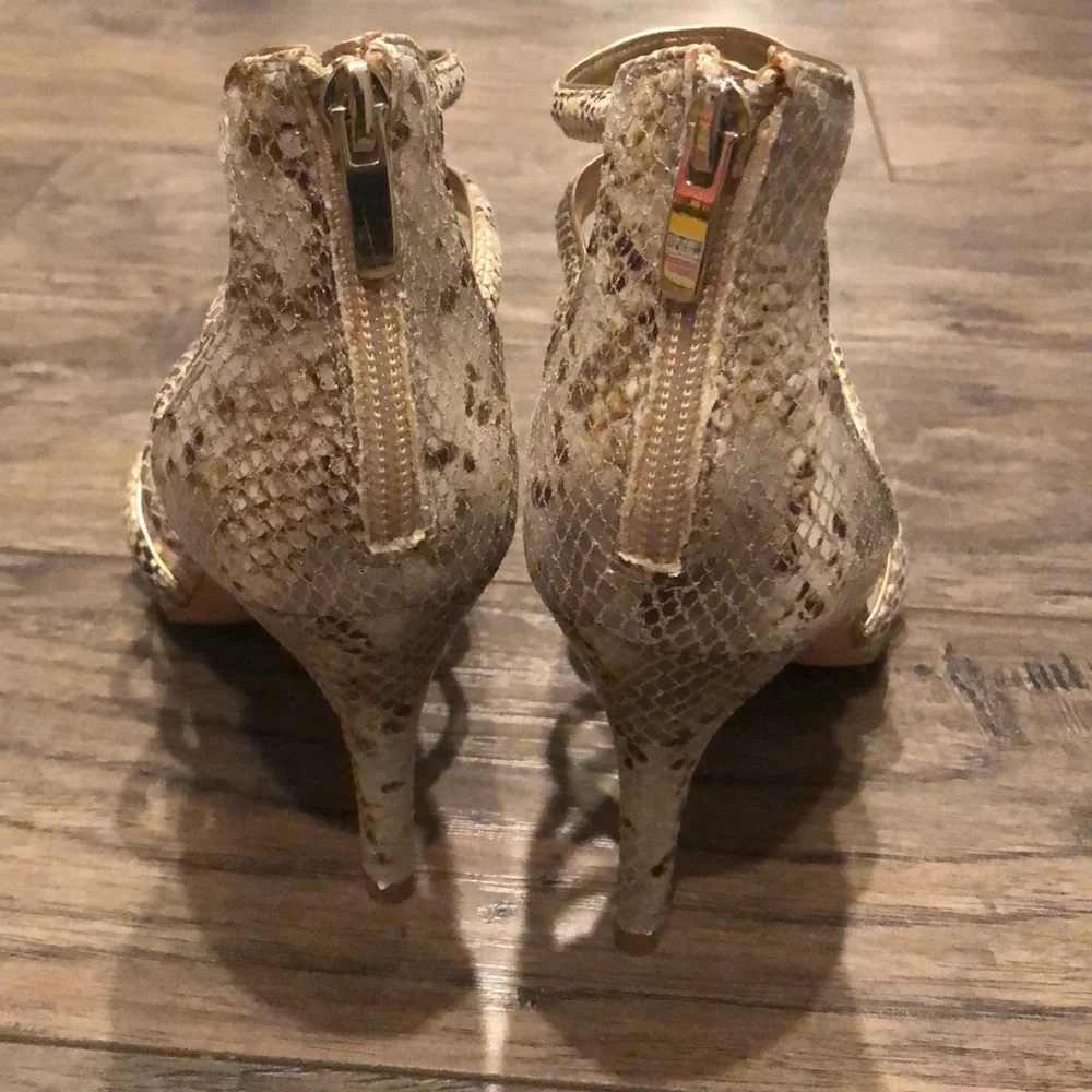 White House Black Market snake skin sandals